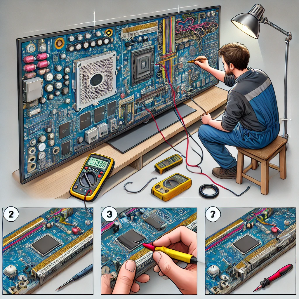 Компонентный ремонт платы телевизора